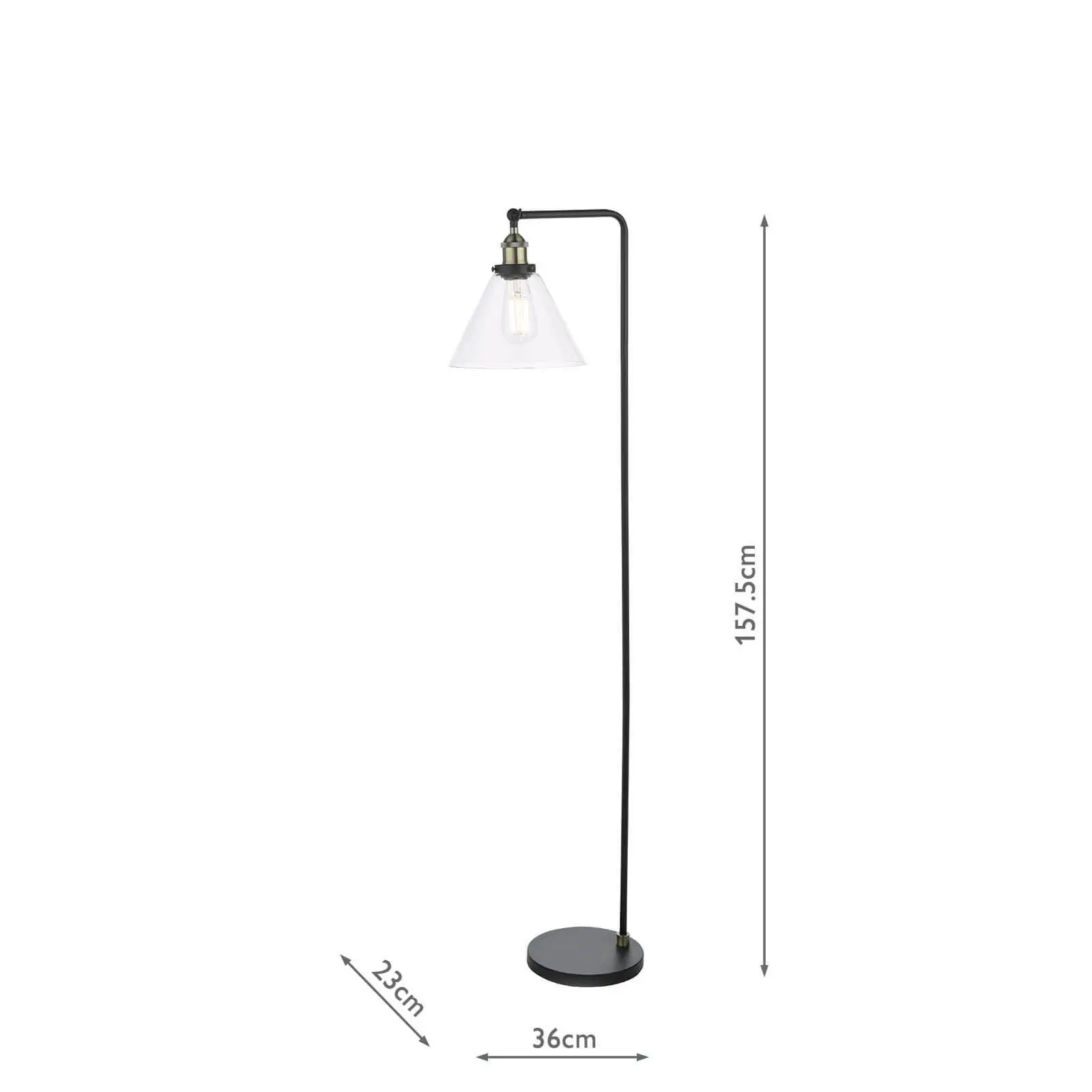 Ray Antique Brass & Glass Floor Lamp