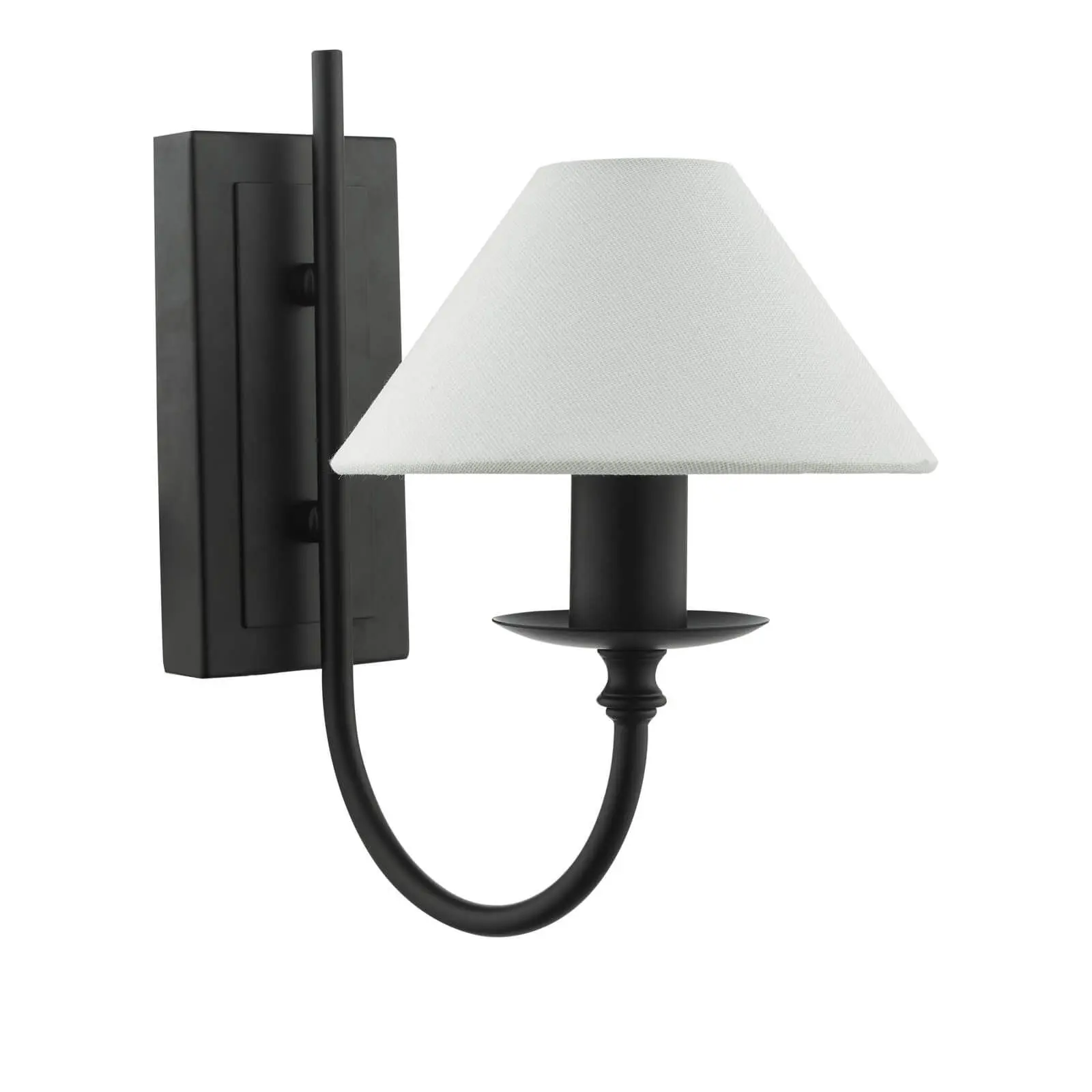 Sivan Matt Black Wall Light C/W Shade