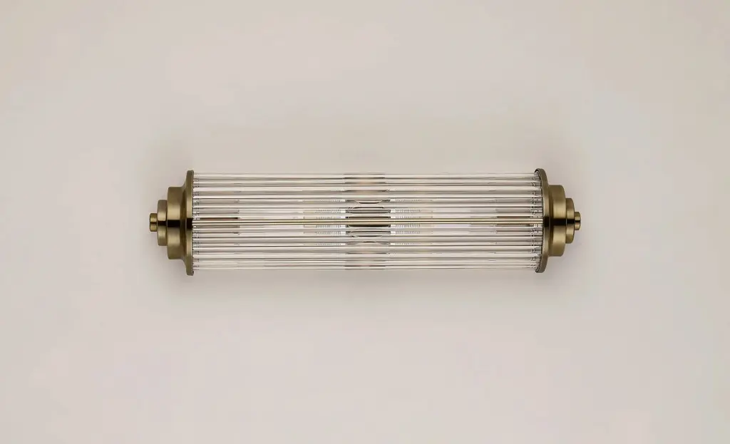 Appeal Small Flush Wall Light in Antique Brass IP44