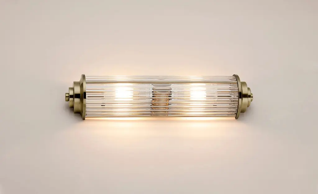 Appeal Small Flush Wall Light in Antique Brass IP44