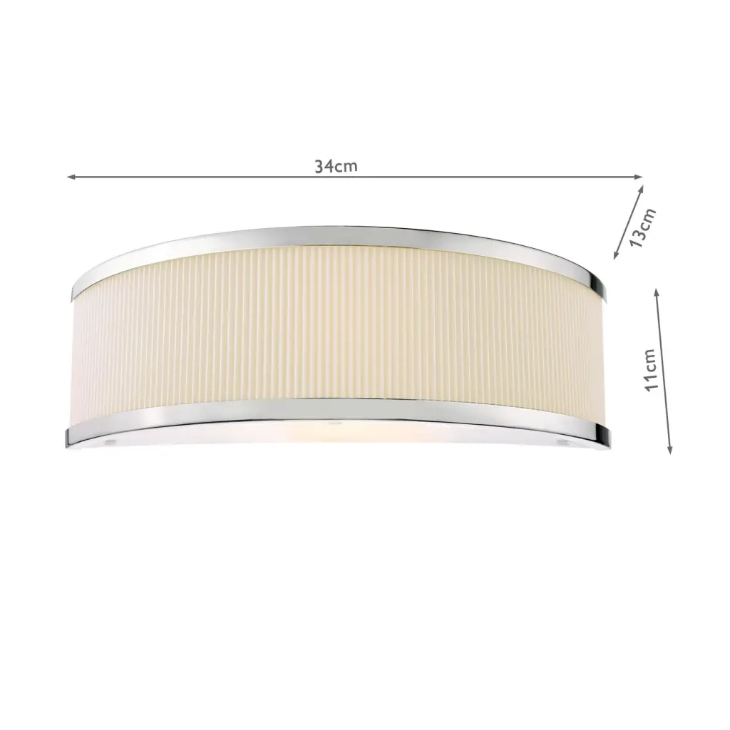 Alvaro Polished Chrome Wall Light C/W Ivory Shade