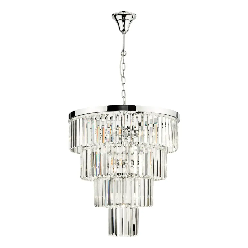 Angel 8 Light Pendant Polished Chrome Crystal