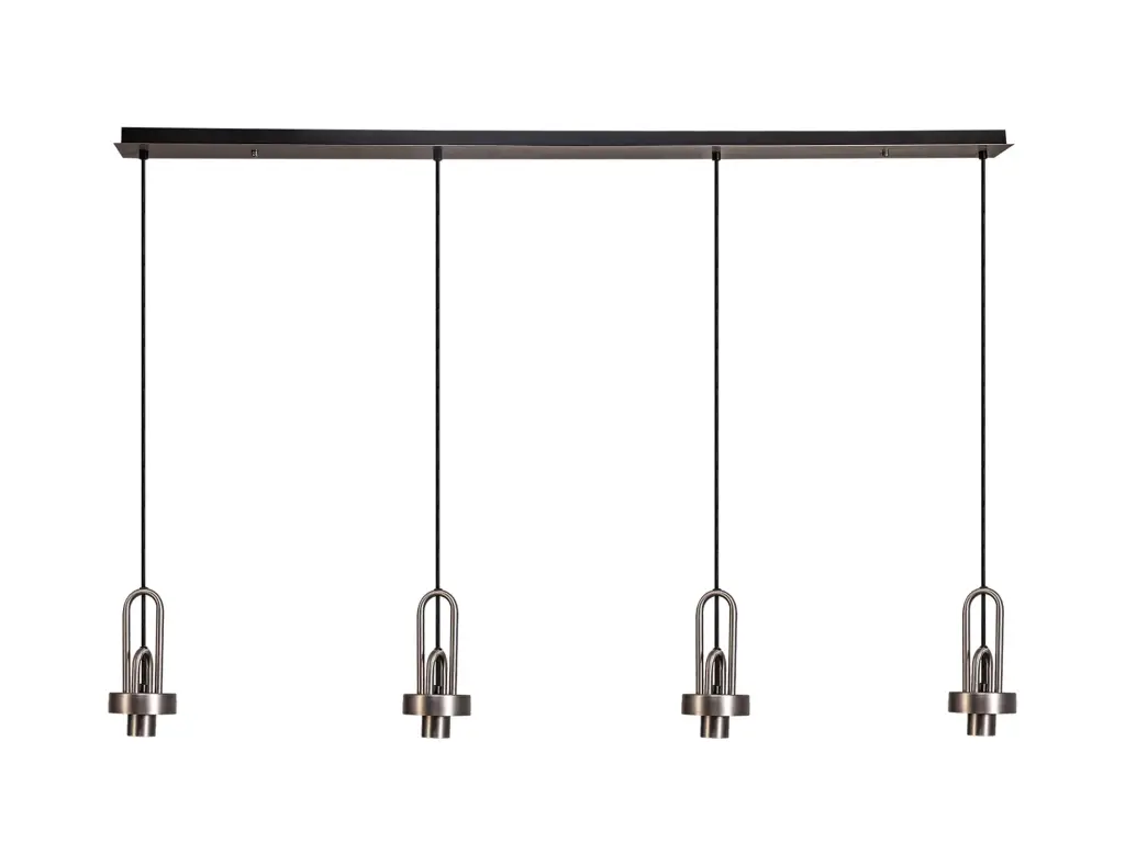 Meel 4 Light Antique Silver Bar Pendant