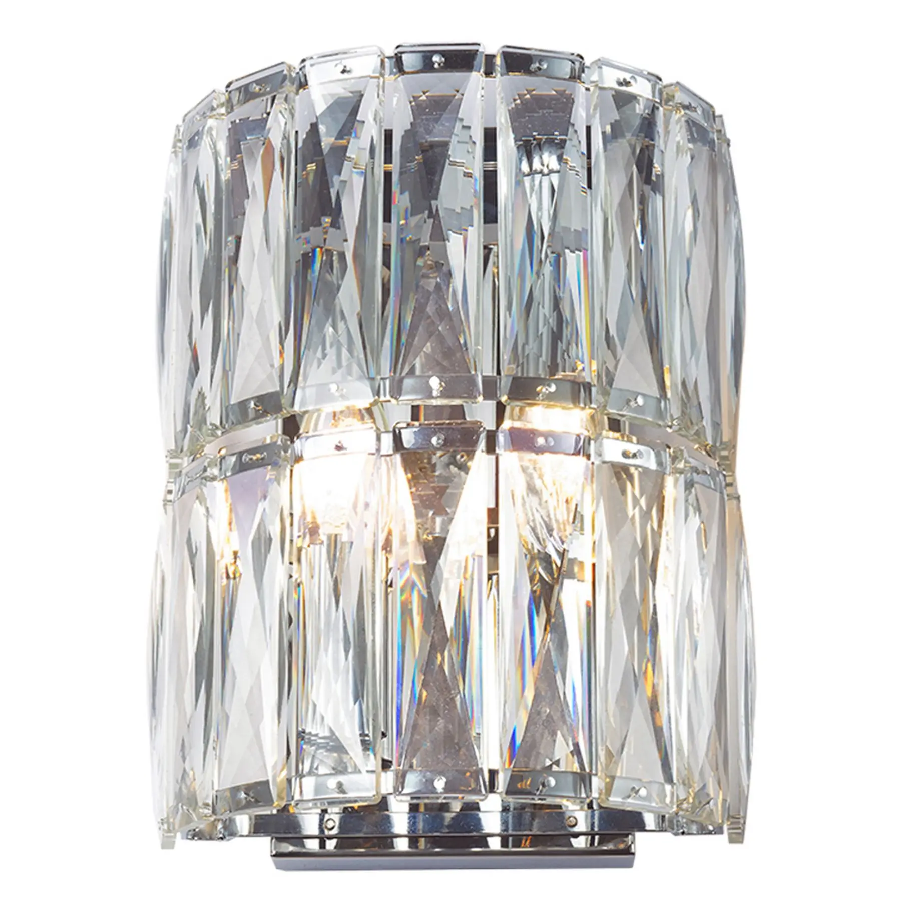 Aurora 2 Light Crystal Wall Light in Polished Chrome