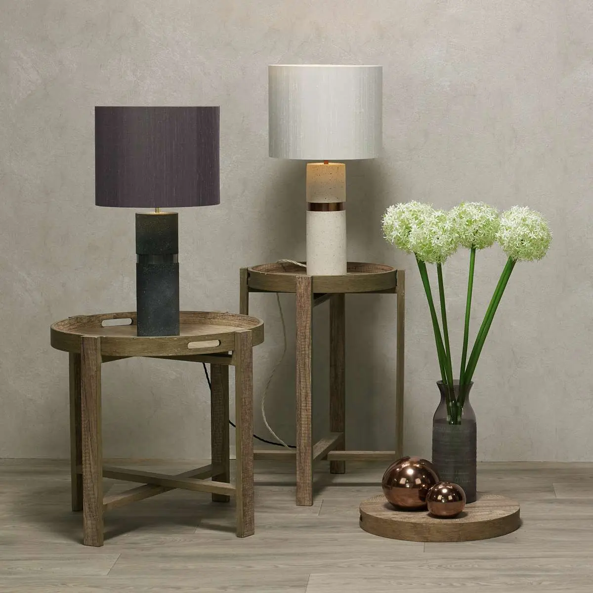 Band Charcoal Jesmonite Table Lamp