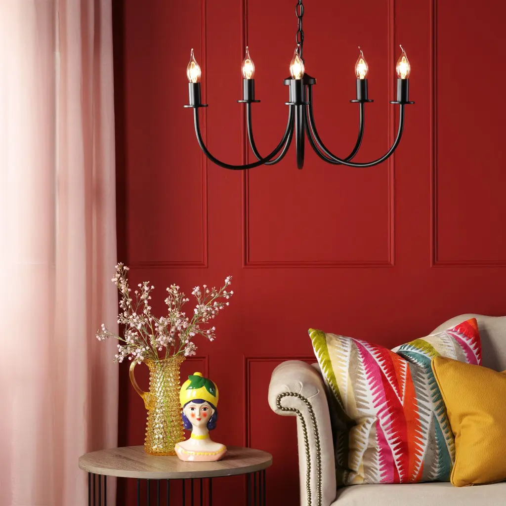 Becca 5 Light Pendant in Matt Black