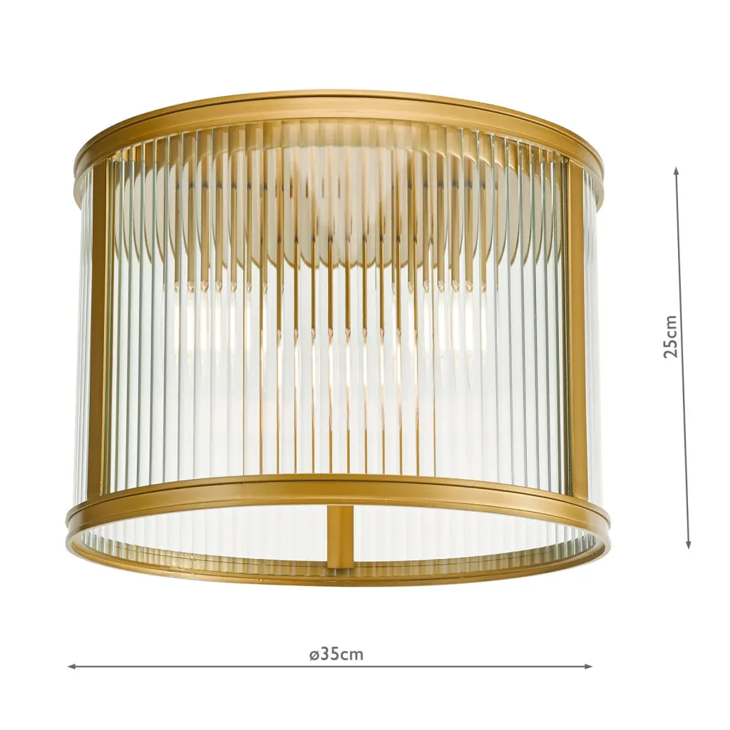 Bianka 3 Light Flush Fitting in Bronze Finish