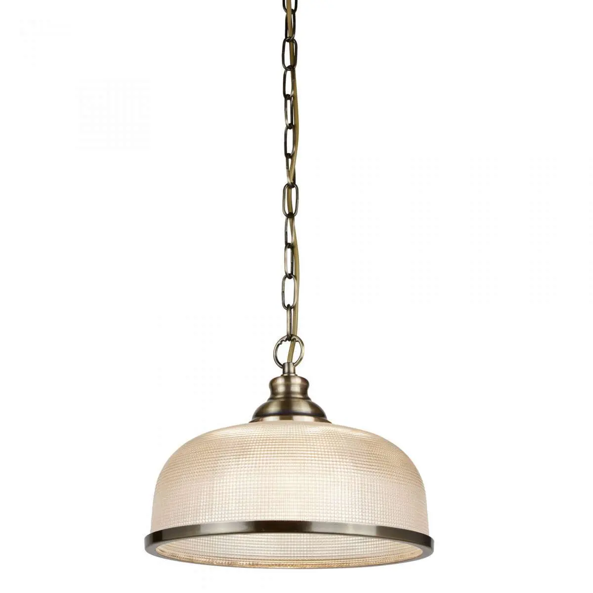 Bistro II 1 Light Pendant Antique Brass With Halophane Glass