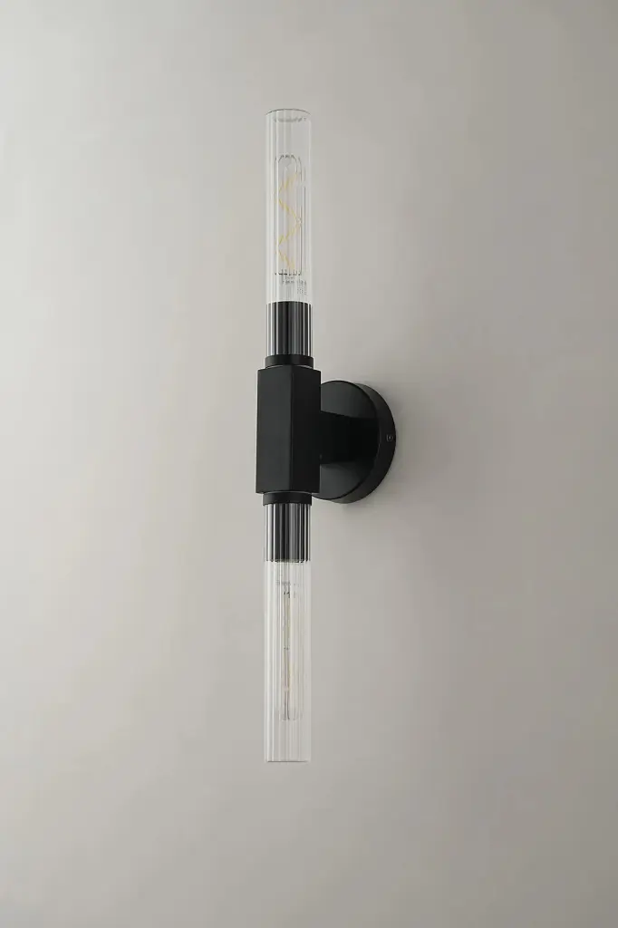 Dee Double Satin Black Bathroom Light Wall or Ceiling IP44