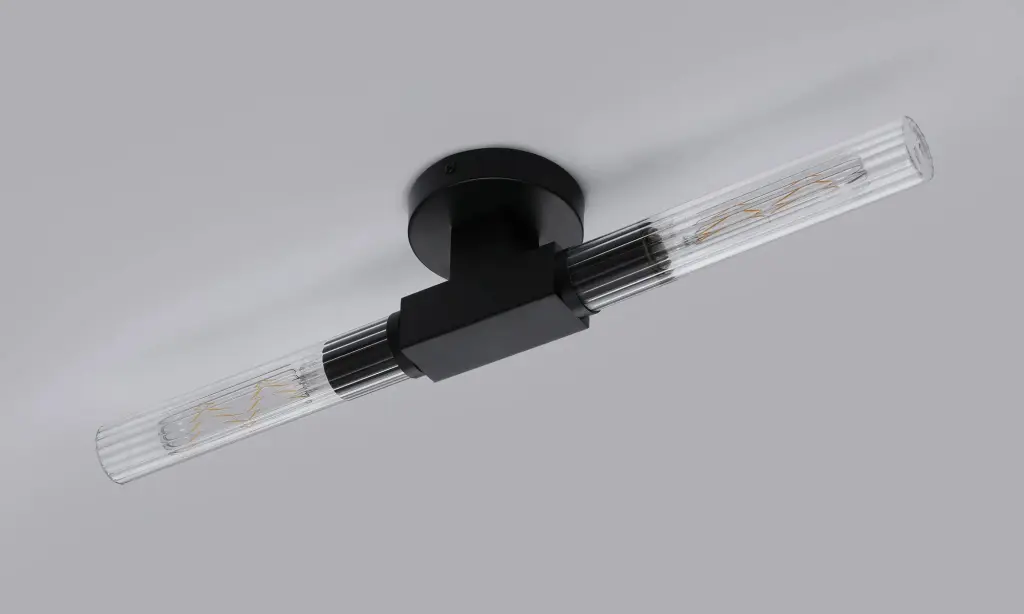 Dee Double Satin Black Bathroom Light Wall or Ceiling IP44