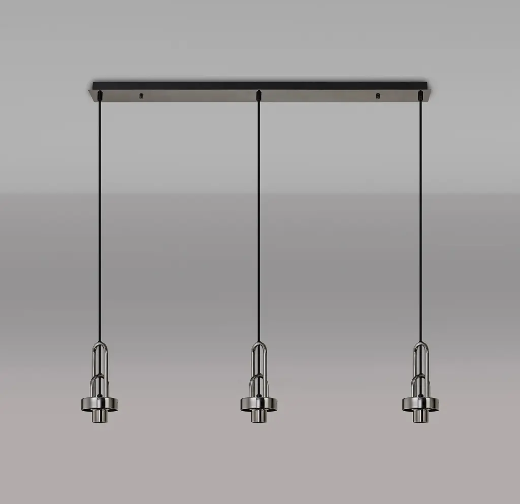 Meel 3 Light Black Chrome Bar Pendant