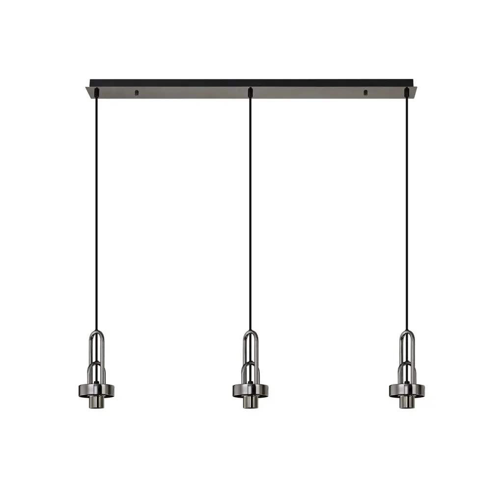 Meel 3 Light Black Chrome Bar Pendant