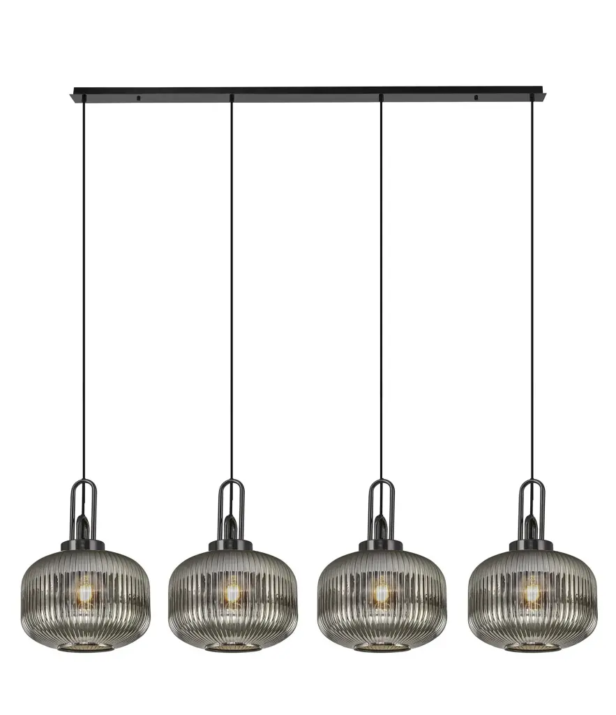 Meel 4 Light Black Chrome Bar Pendant