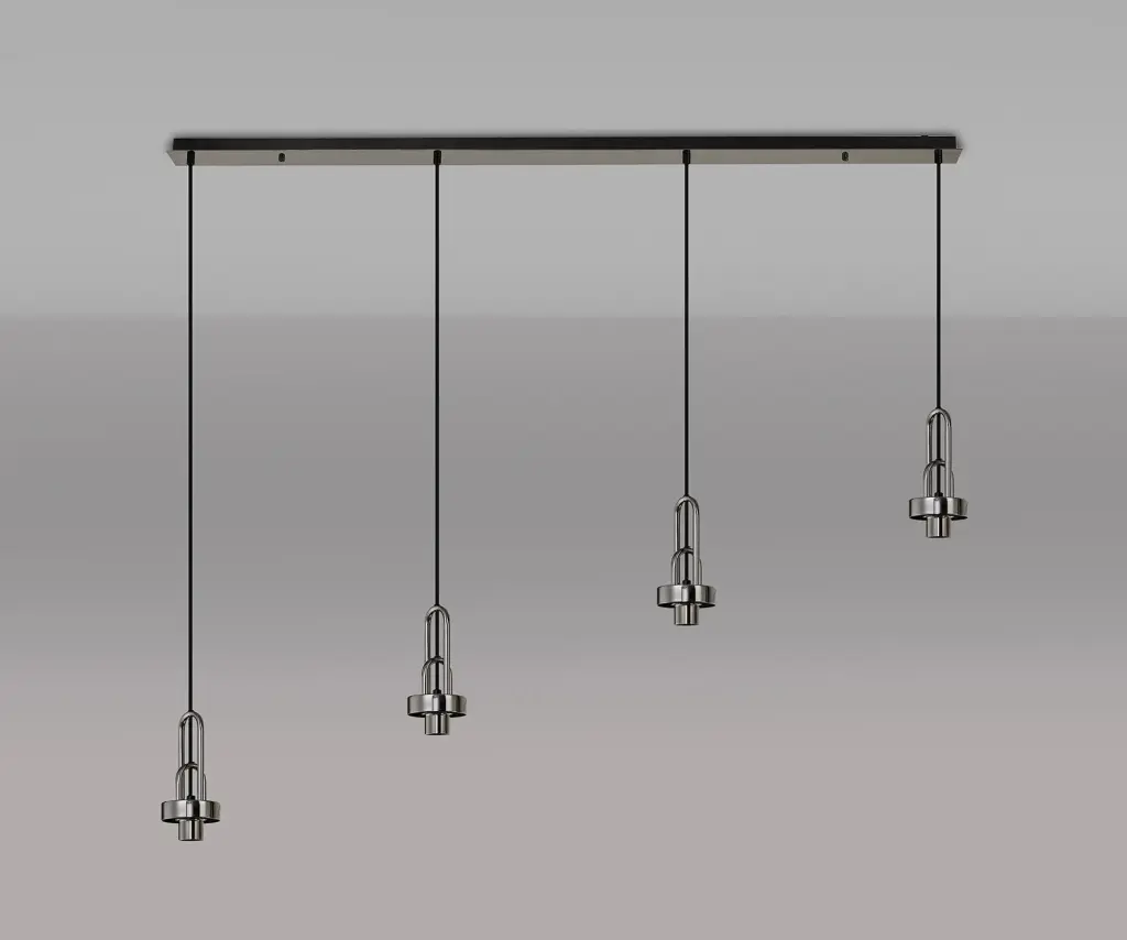 Meel 4 Light Black Chrome Bar Pendant