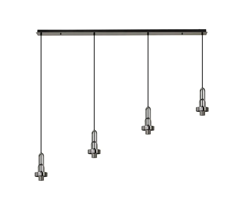 Meel 4 Light Black Chrome Bar Pendant