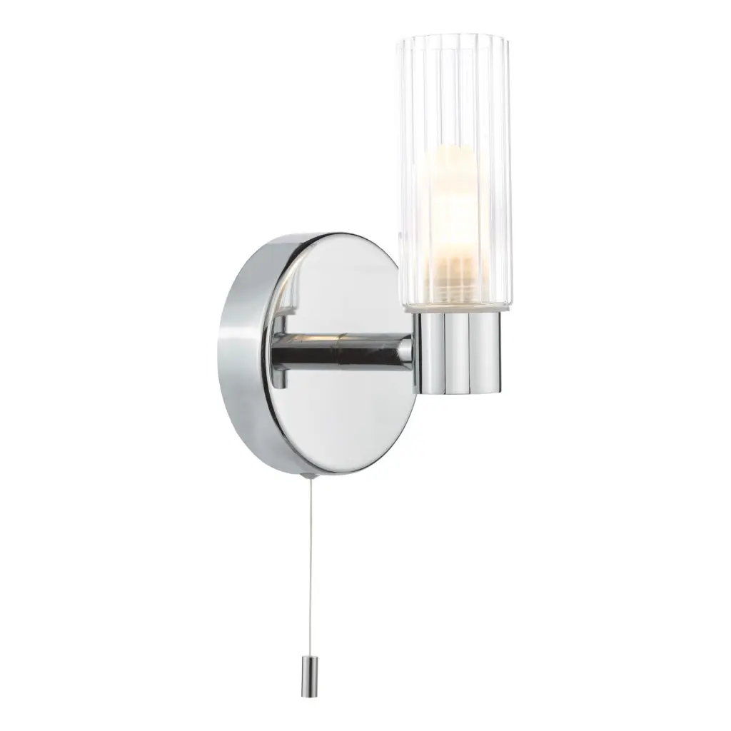 Bolton Single Polished Chrome Wall Light IP44