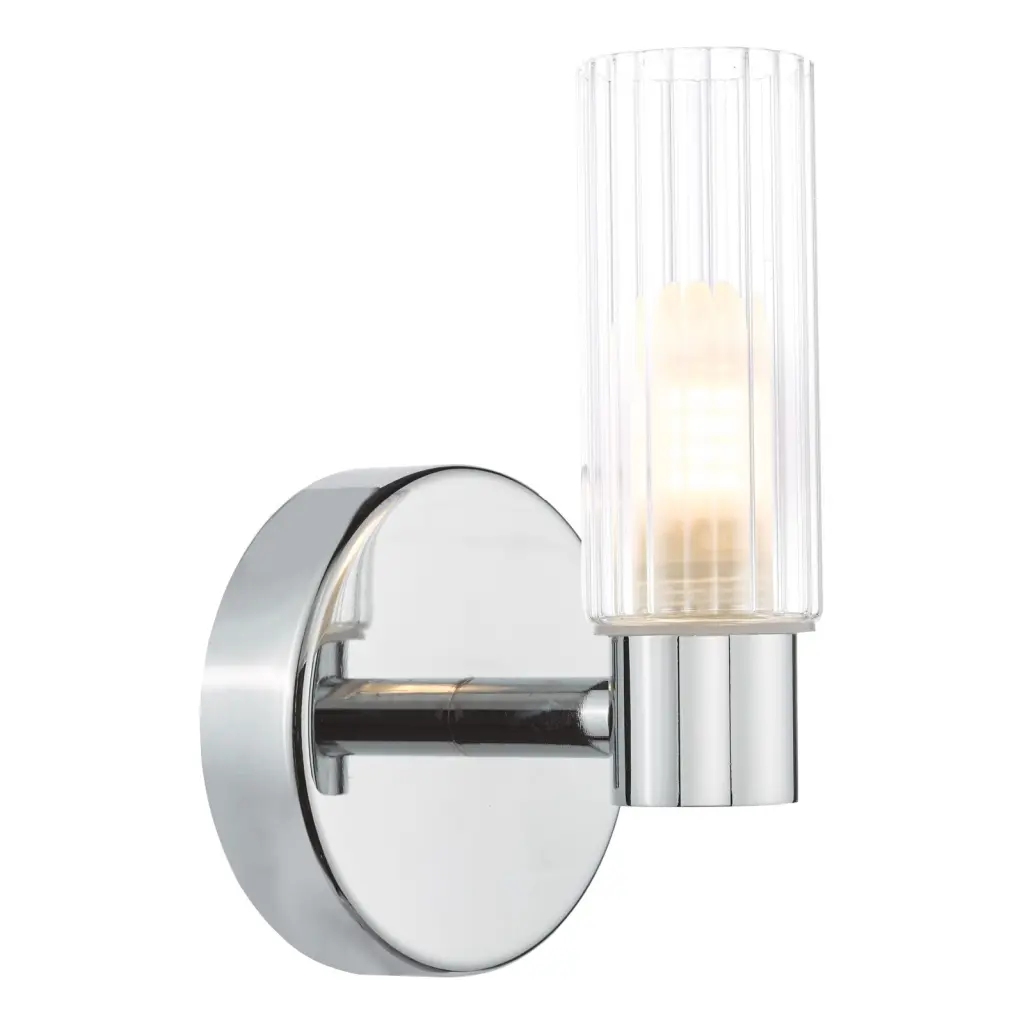 Bolton Single Polished Chrome Wall Light IP44