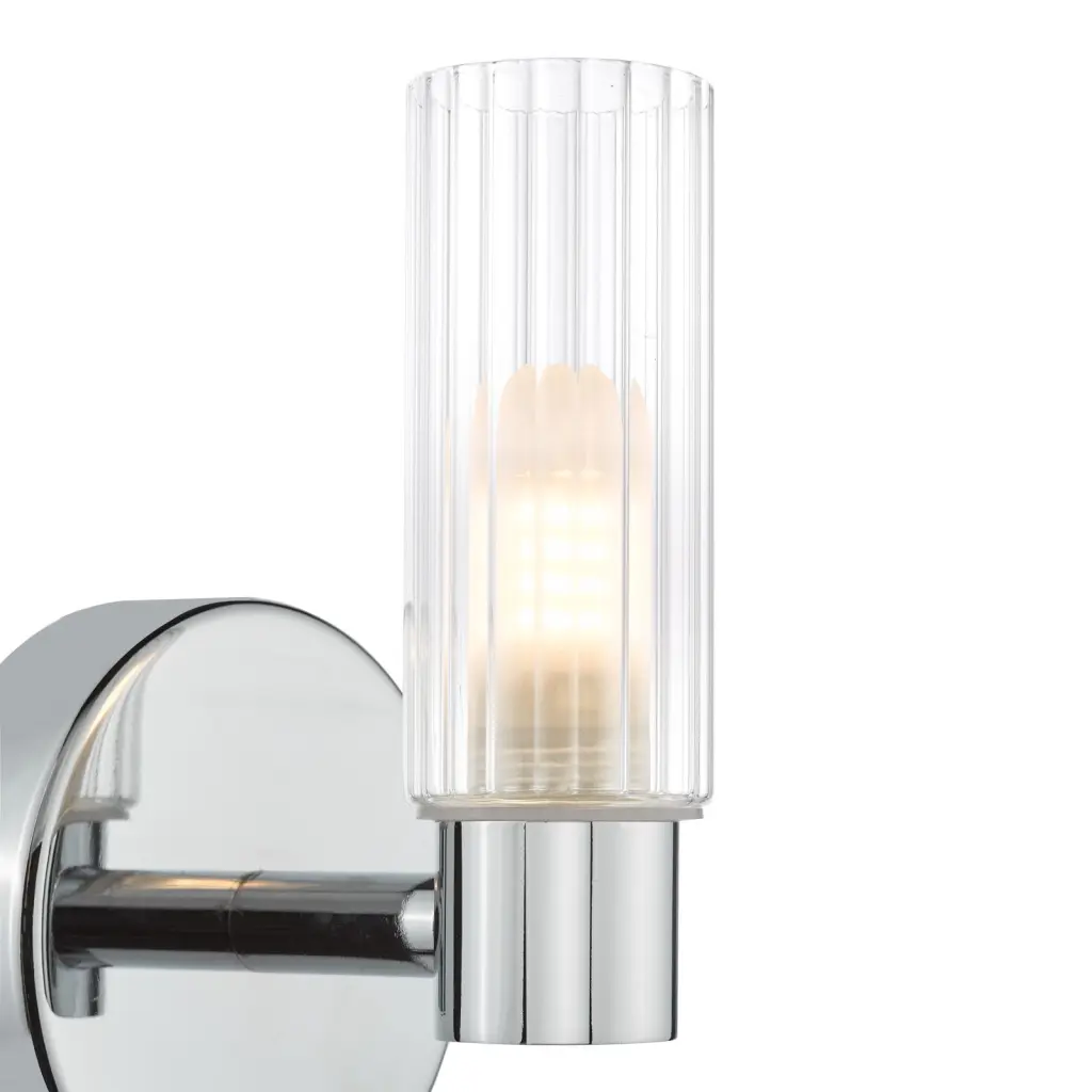 Bolton Single Polished Chrome Wall Light IP44