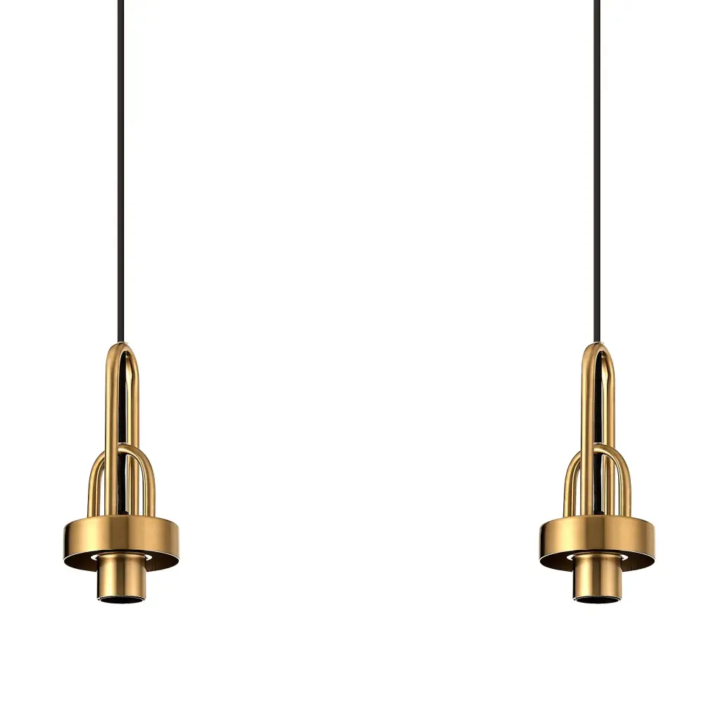 Meel 3 Light Brass Gold Bar Pendant