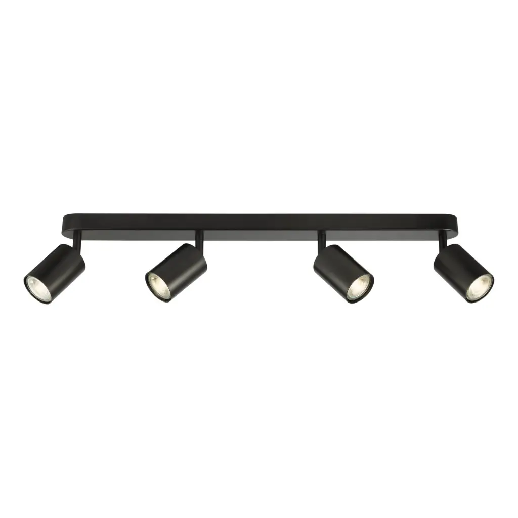Cawley 4 Light Matt Black Spotlight Bar