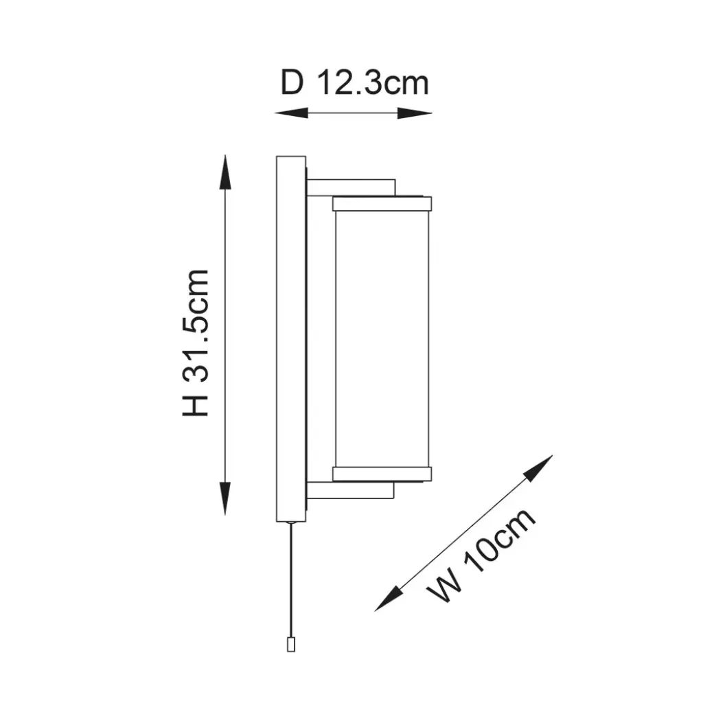 Piston Chrome Wall Light with Clear Glass