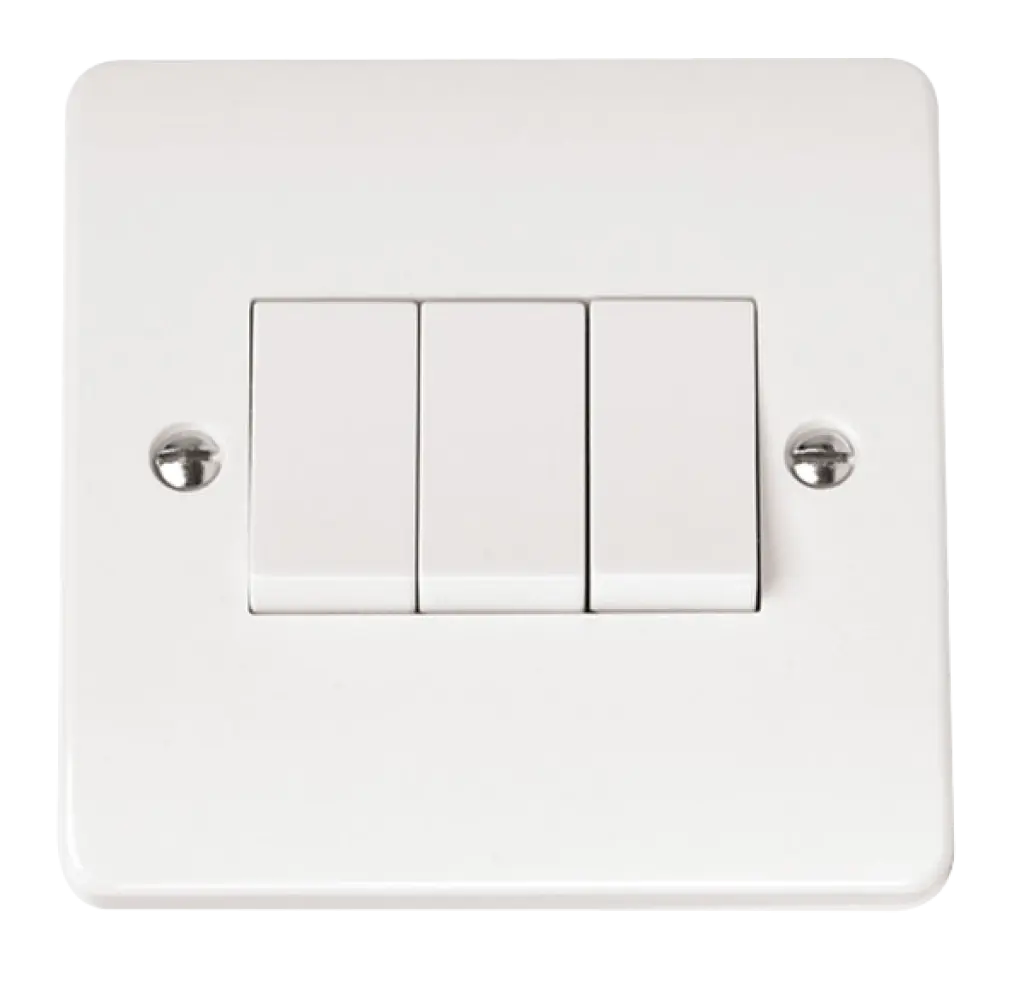 White 3Gang 2 Way Switch