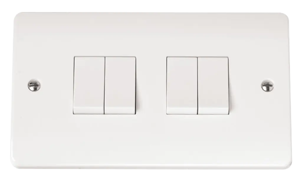 White 4Gang 2 Way Switch