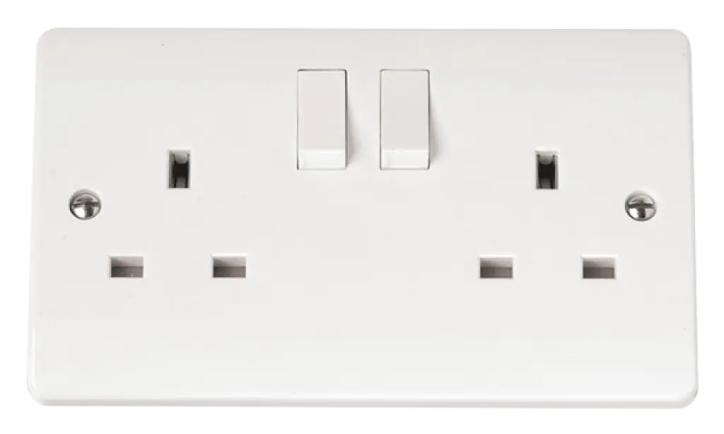 White 2Gang Socket