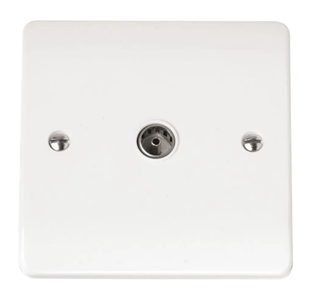 White Single Non-Isolated Coaxial Outlet