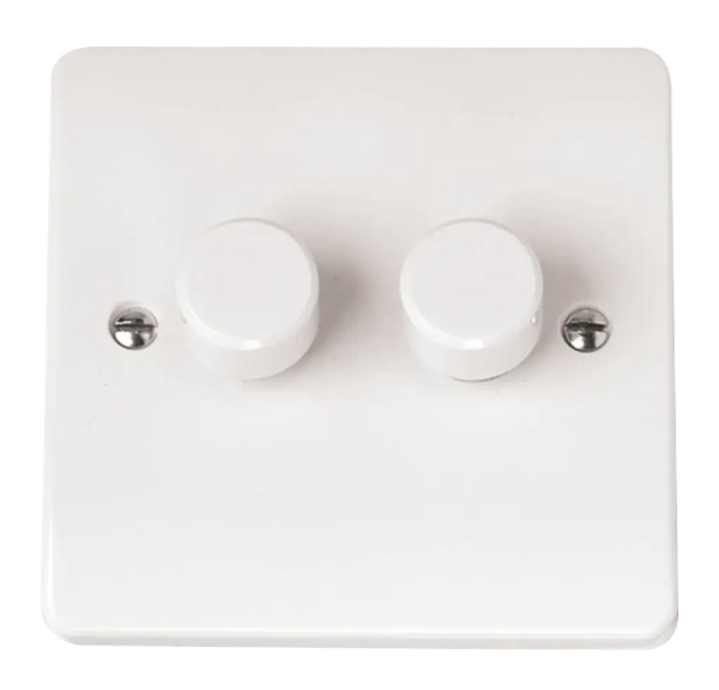 White 2Gang Dimmer Switch