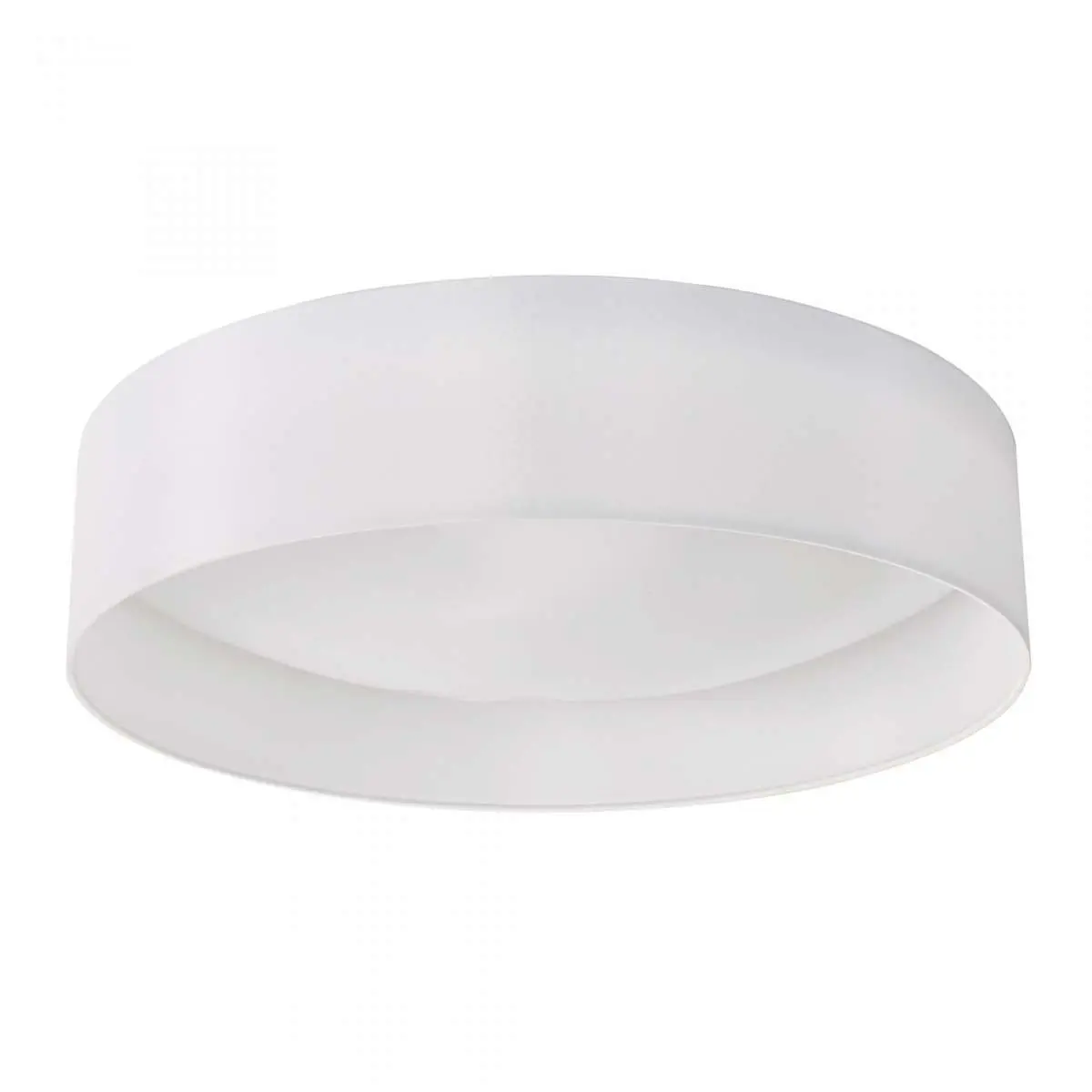 Nysa 3 Light Flush White Faux Silk 60cm