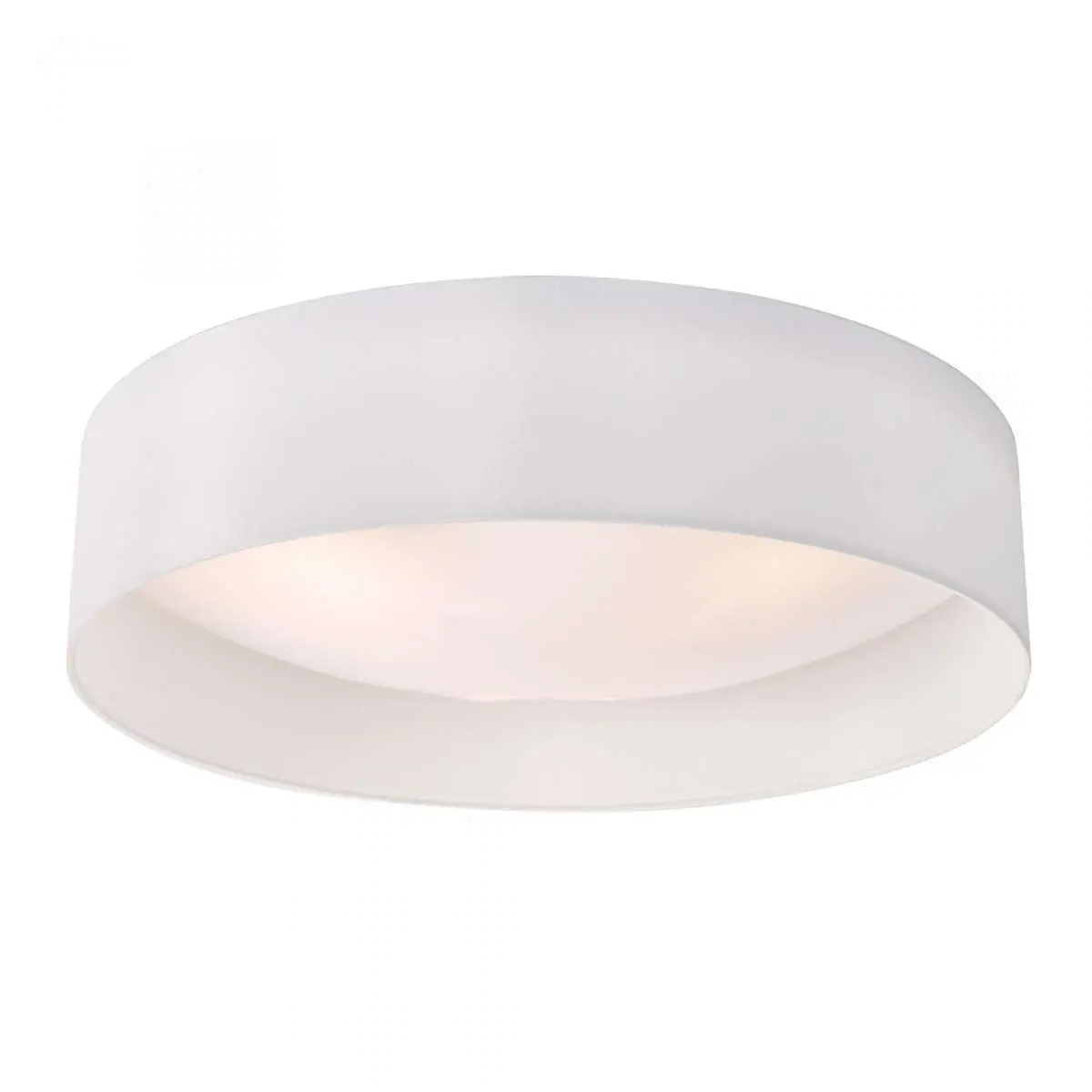 Nysa 3 Light Flush White Faux Silk 60cm