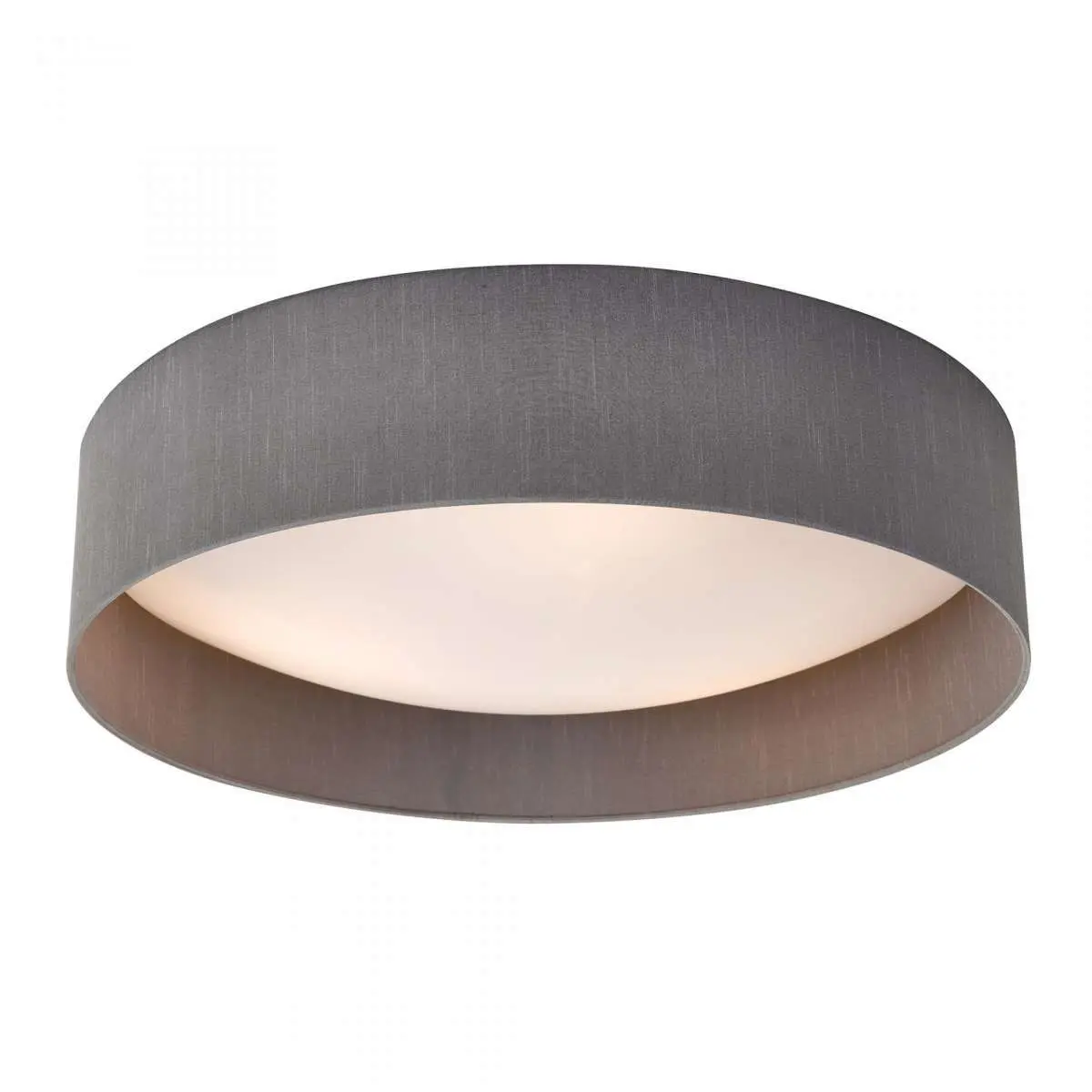 Nysa 3 Light Flush Grey Faux Silk 60cm