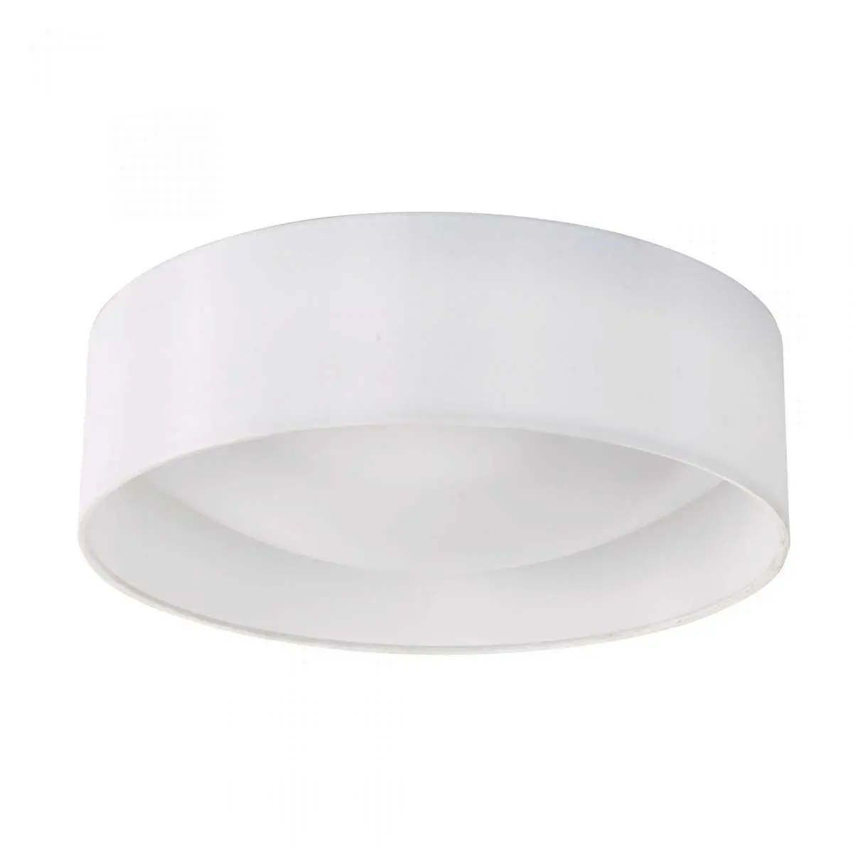 Nysa 2 Light Flush White Faux Silk 40cm