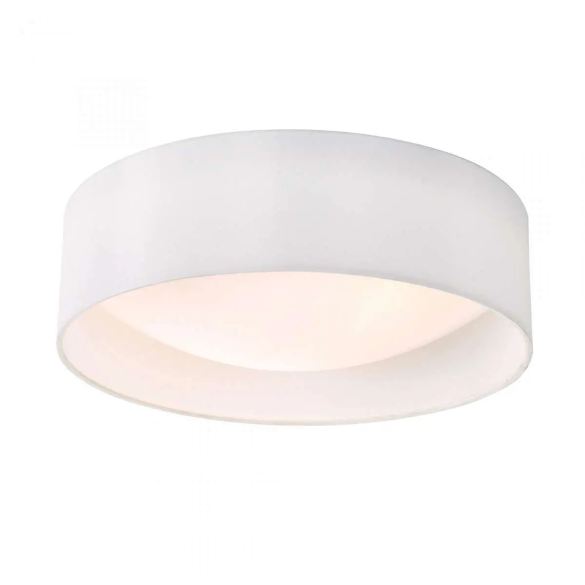 Nysa 2 Light Flush White Faux Silk 40cm