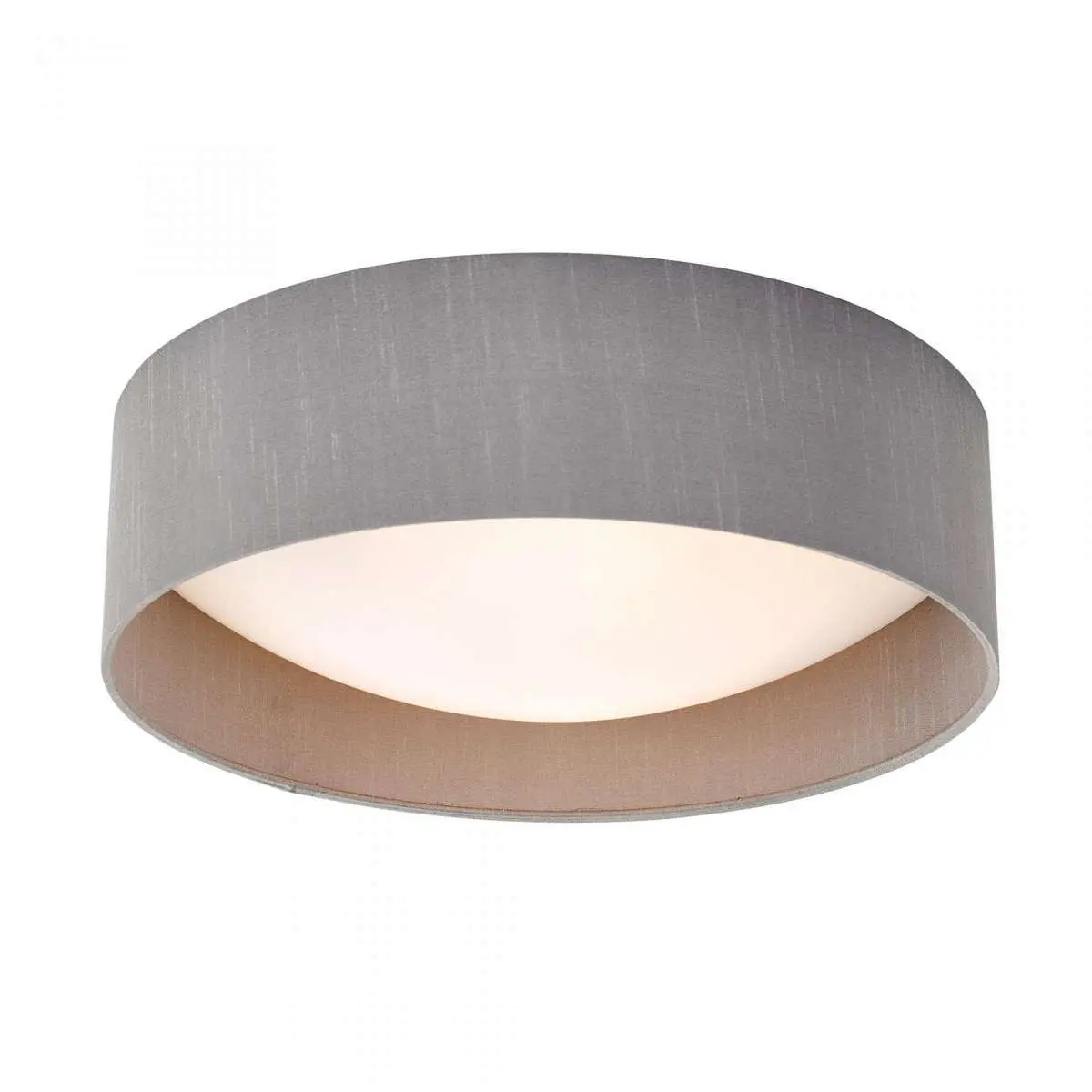 Nysa 2 Light Flush Grey Faux Silk 40cm