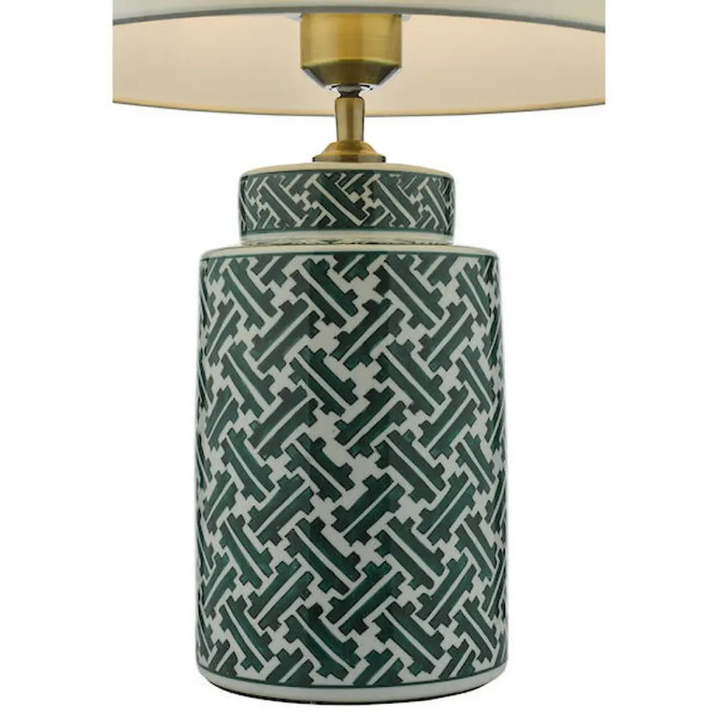 Reese Table Lamp Green Print With Shade