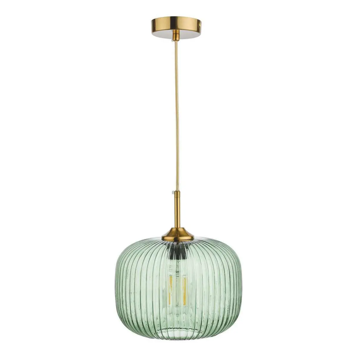 Demarius Green Glass Pendant with Bronze Detail