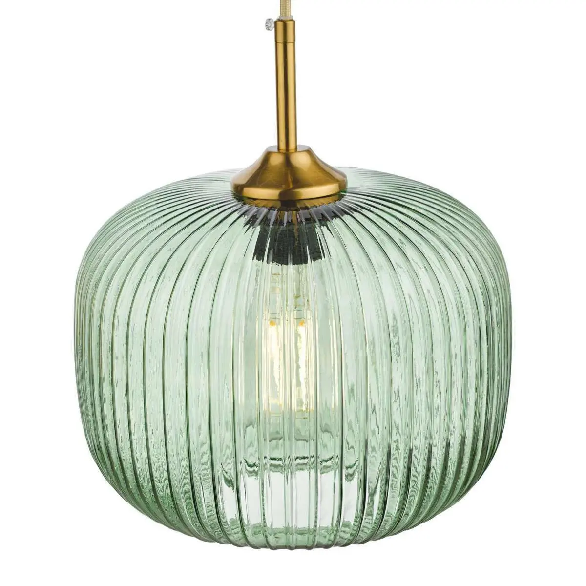 Demarius Green Glass Pendant with Bronze Detail