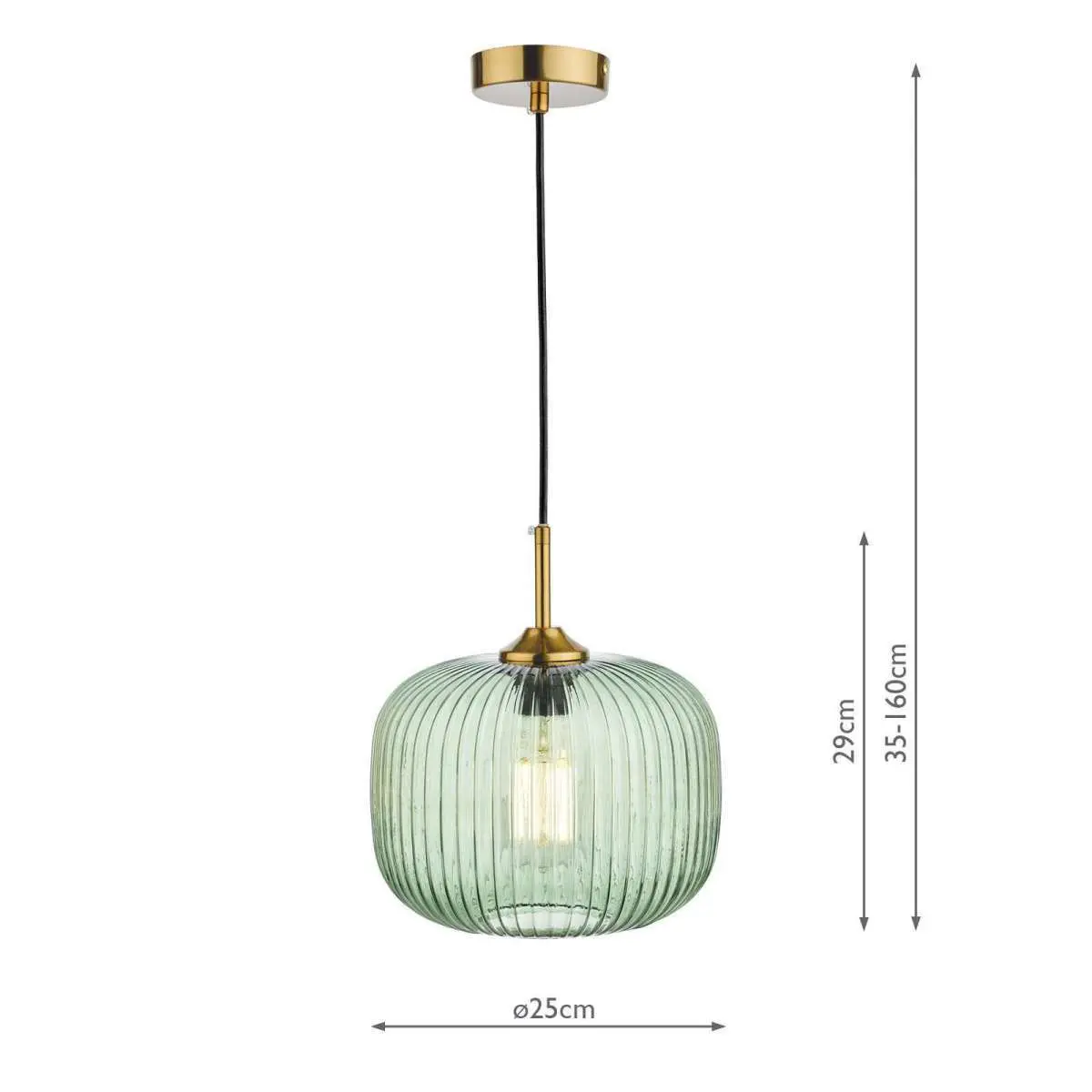 Demarius Green Glass Pendant with Bronze Detail
