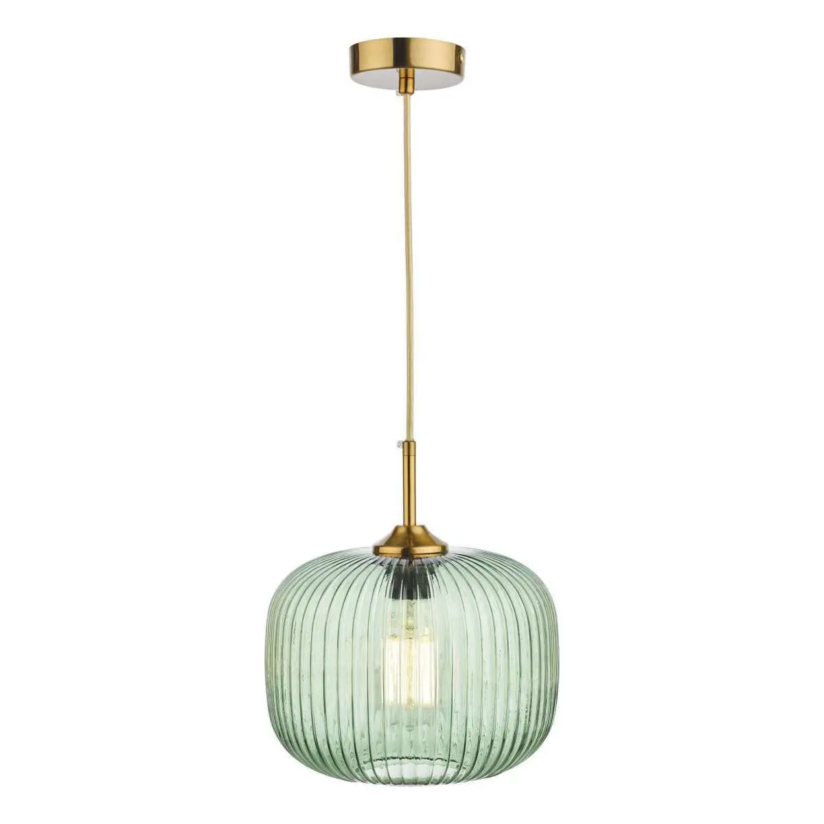 Demarius Green Glass Pendant with Bronze Detail