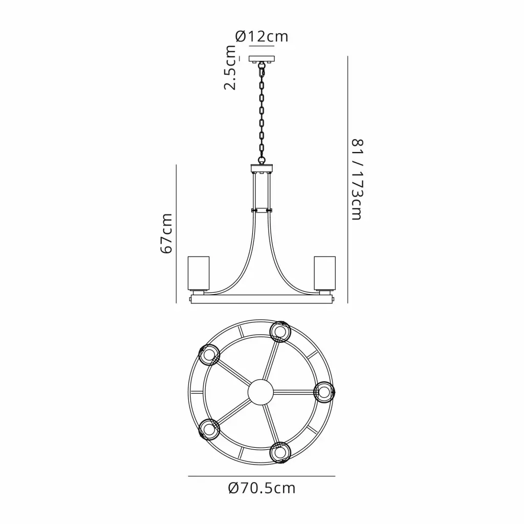 Derryclare 5 Light Brown & Bronze Pendant