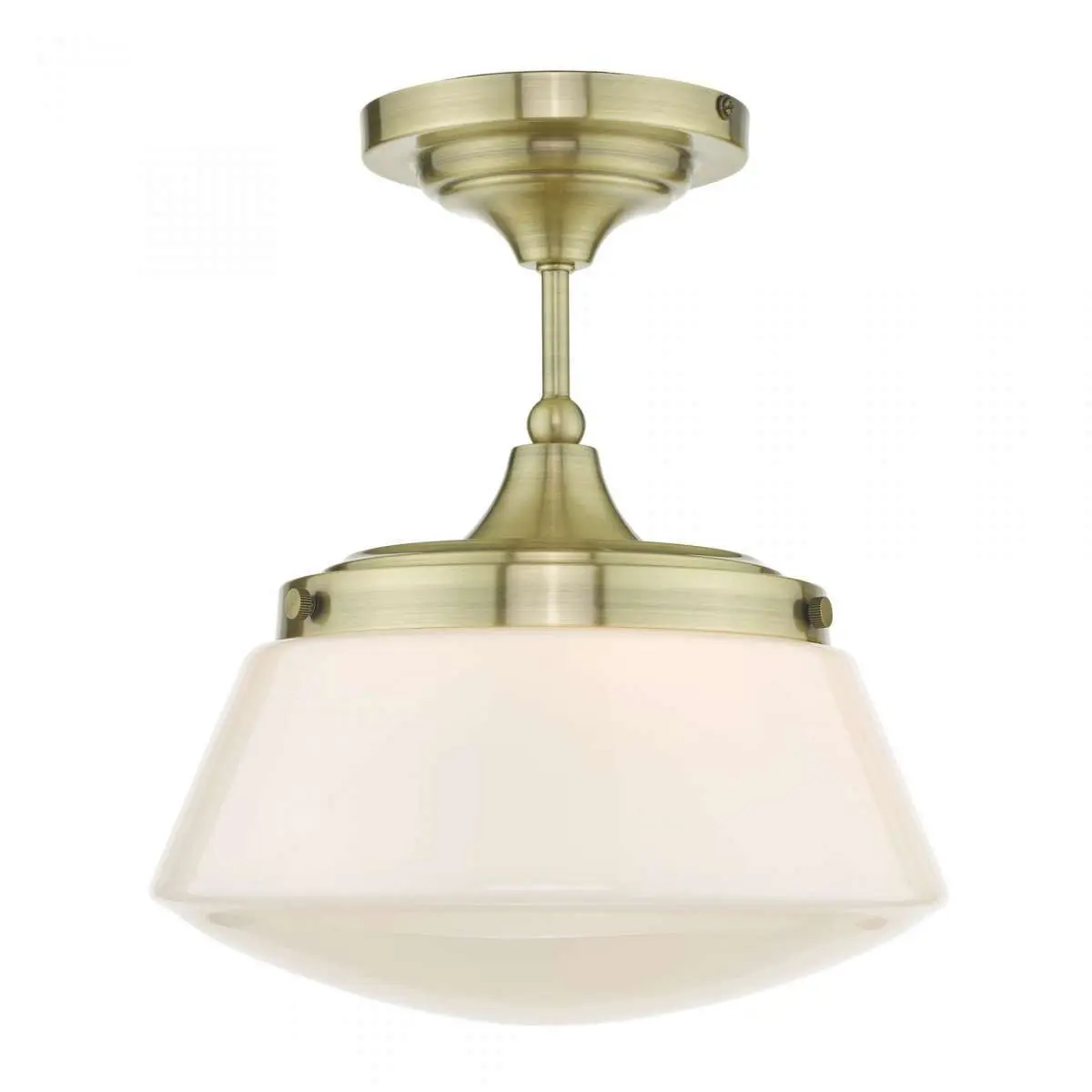 Caden Semi Flush Antique Brass Opal Glass IP44