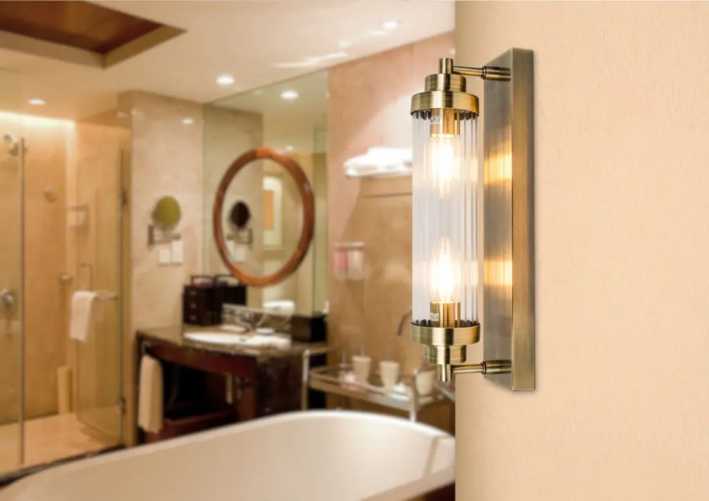 Edith Antique Brass Bathroom Wall Light