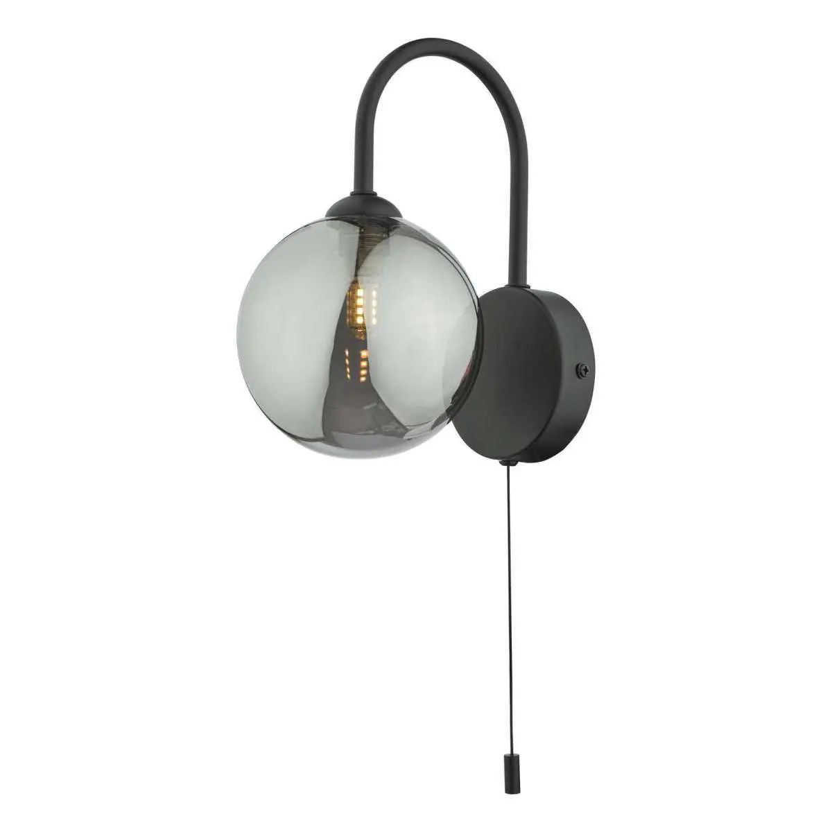 Eisaa Wall Light in Black C/W Smoked Shade