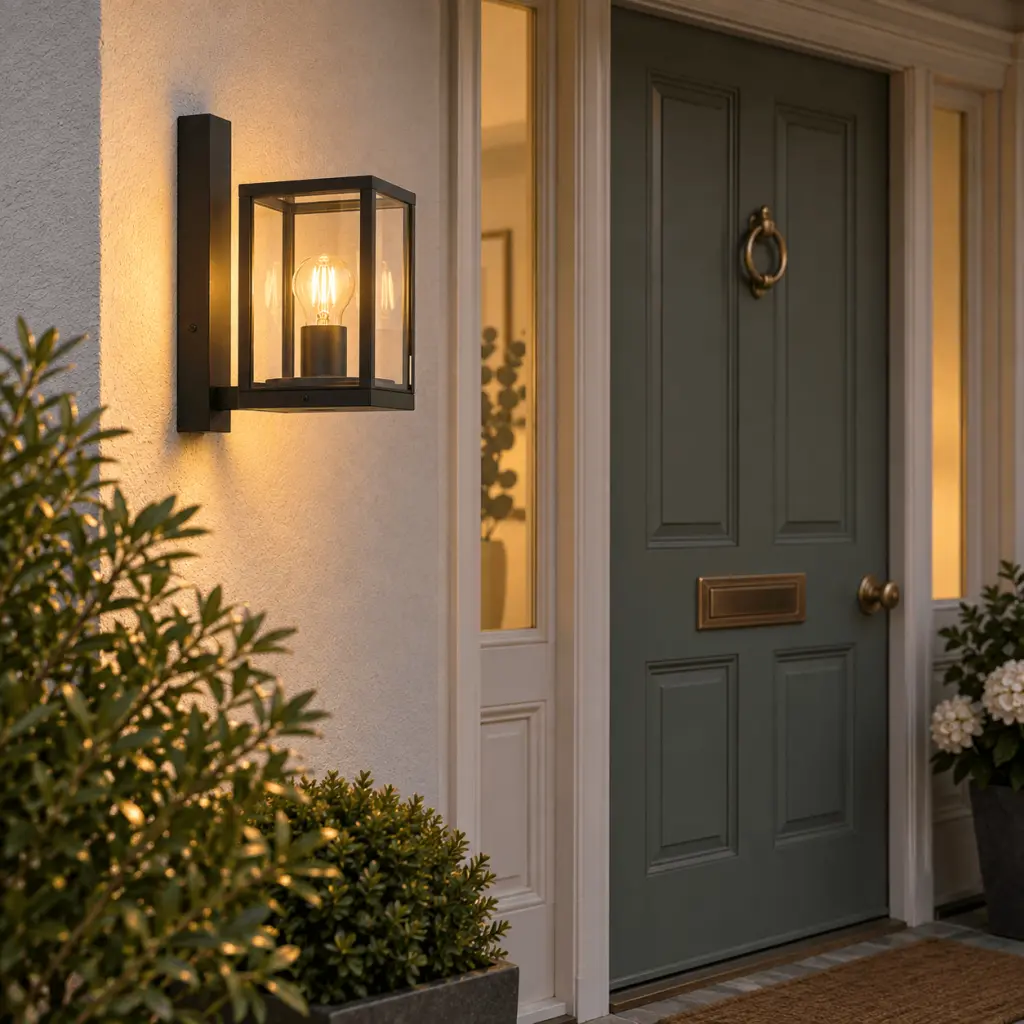 Evan Outdoor Black Wall Light IP44