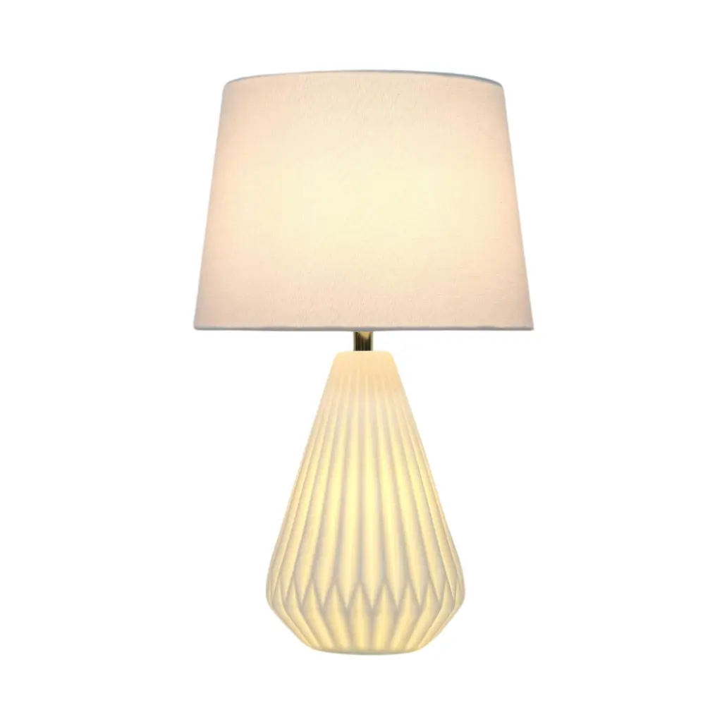 Fallon Pearl White Table Lamp C/W Shade