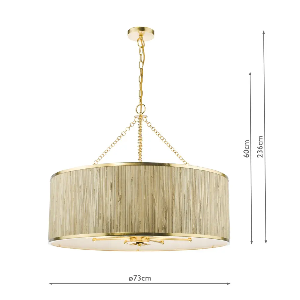 Fenella 8 Light Gold Pendant