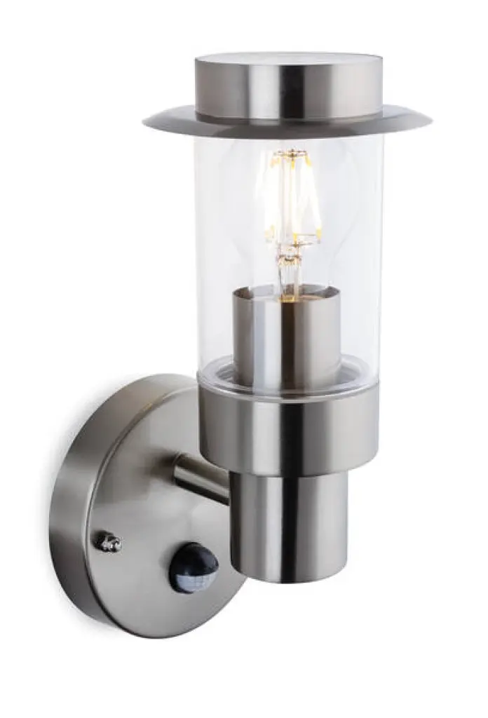 Darwin PIR Stainless Steel Wall Light IP44