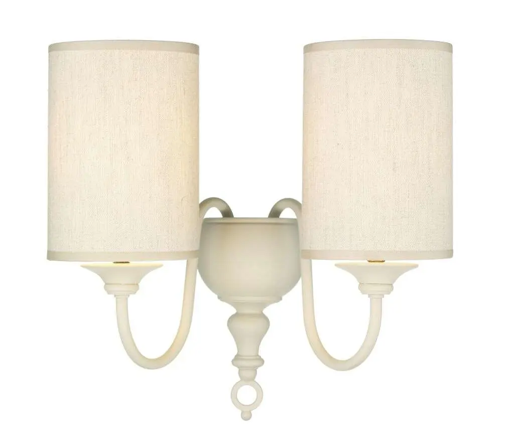 Flemish 2-Light Cream Wall Bracket With Shades